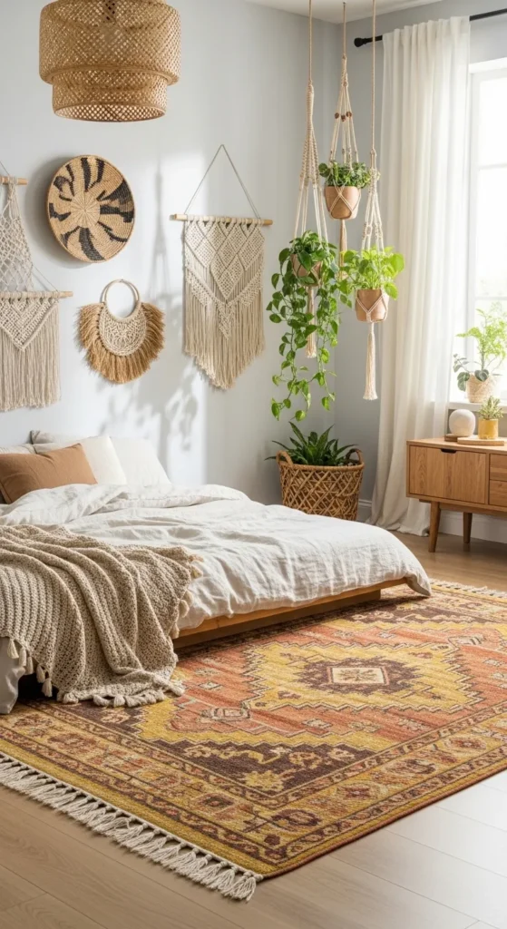 Boho Style Bedroom Rugs