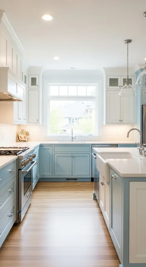 Kitchen with Blue Cabinets