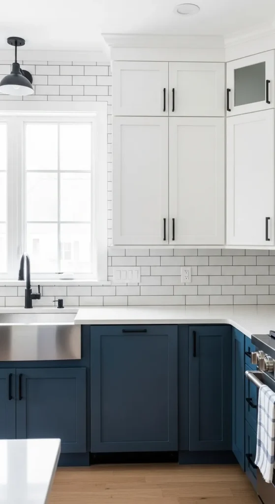 Kitchen with Blue Cabinets