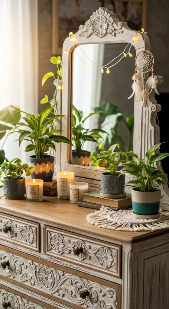 Decorate a Boho Dresser