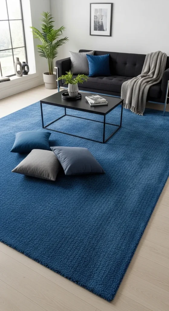 Black and Blue Living Room