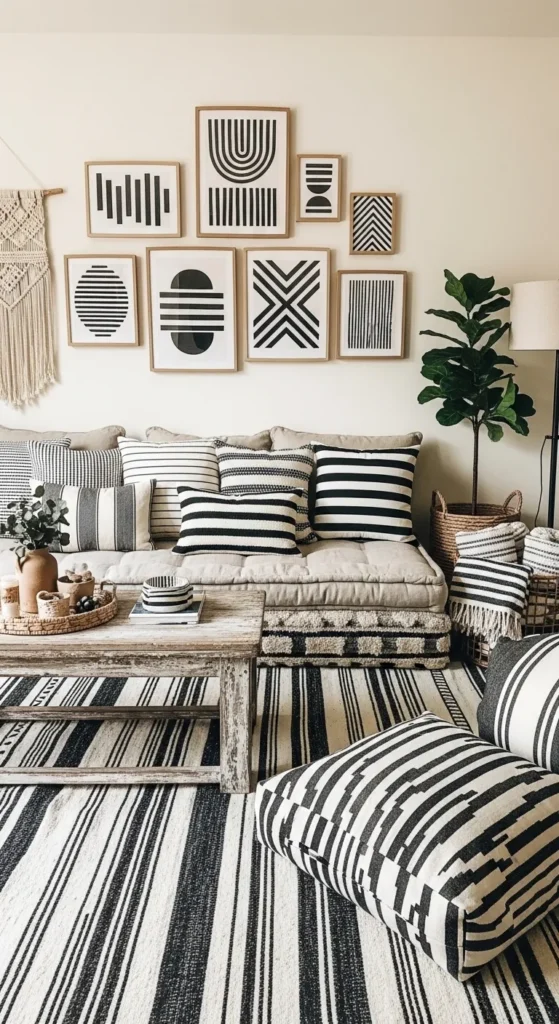Black Boho Living Room