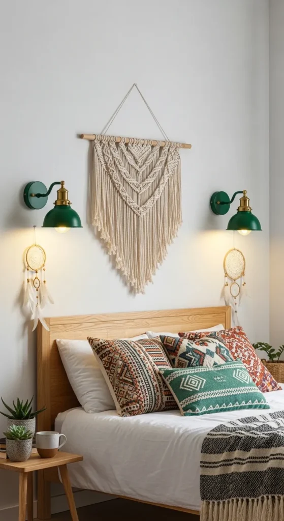 Emerald Green Boho Bedroom Ideas