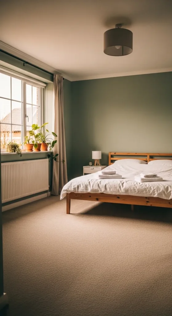 Sage Green Beige Bedroom