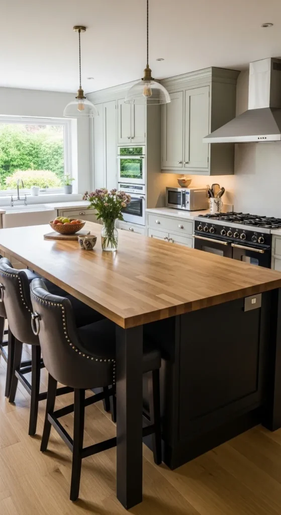 Sage Green and Wood Kitchen
