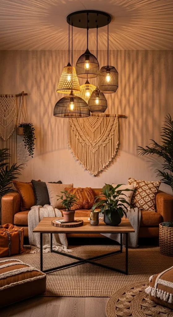 Black Boho Living Room