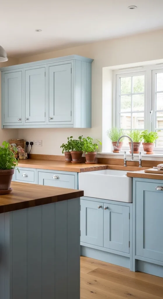 Kitchen with Blue Cabinets