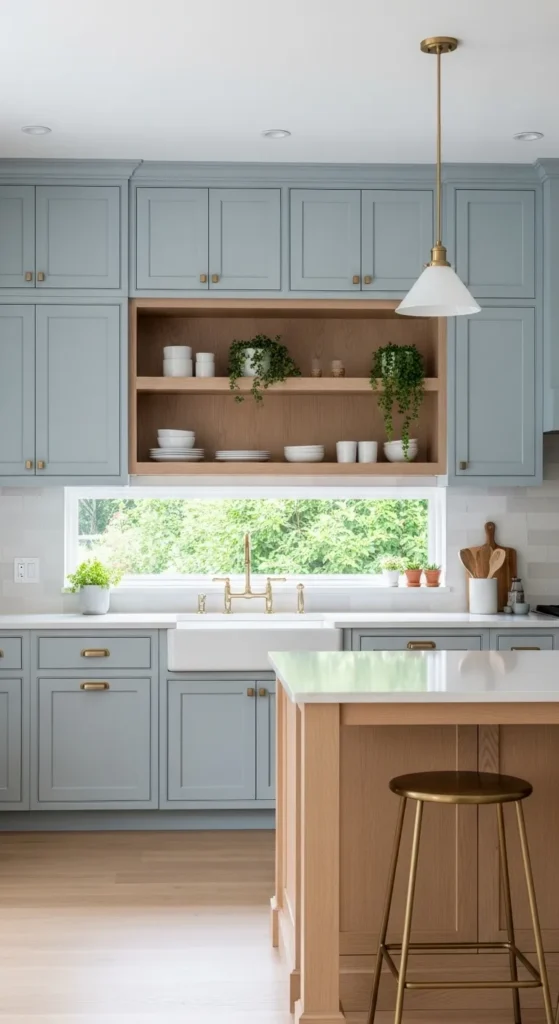 Kitchen with Blue Cabinets