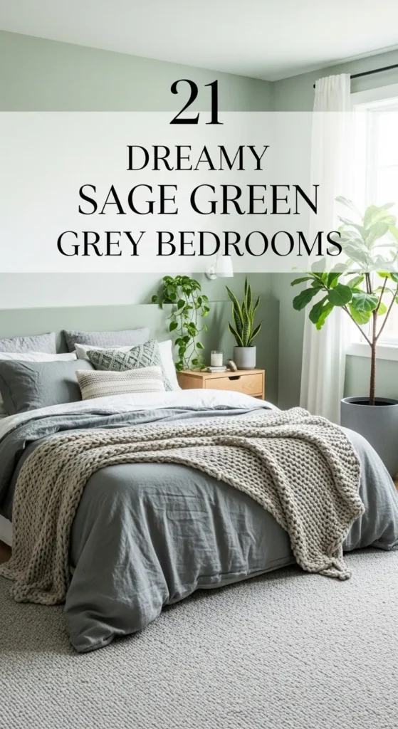 Sage Green and Grey Bedroom