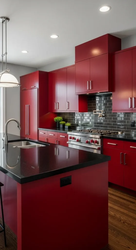 Red Kitchen Cabinet Designs