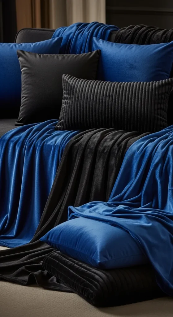 Black and Blue Living Room