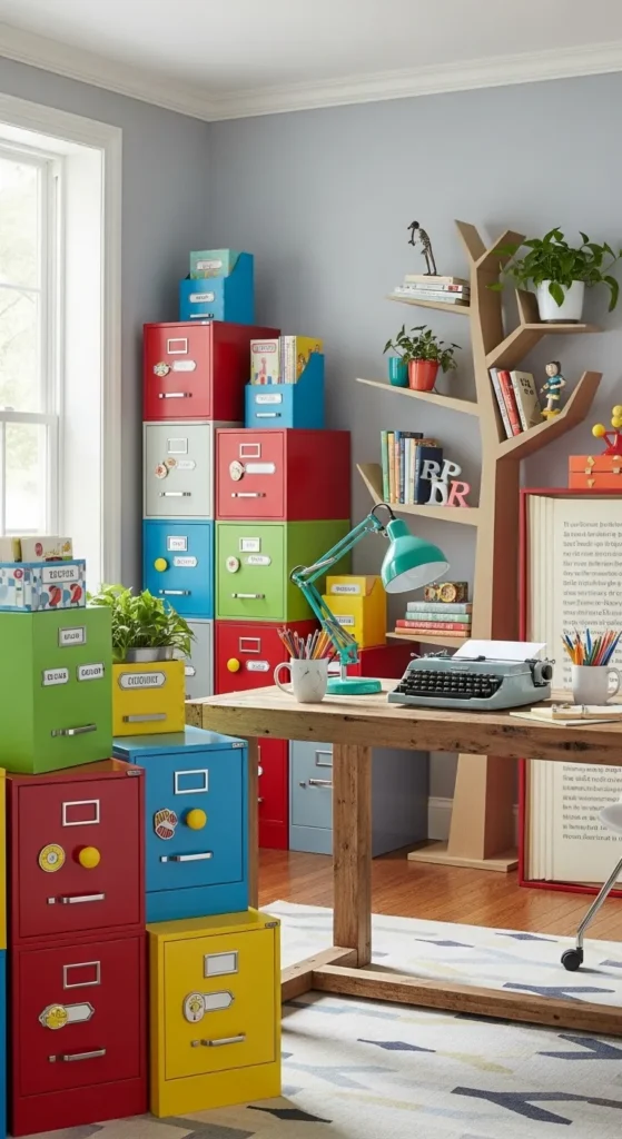 Vibrant Home Office Decor