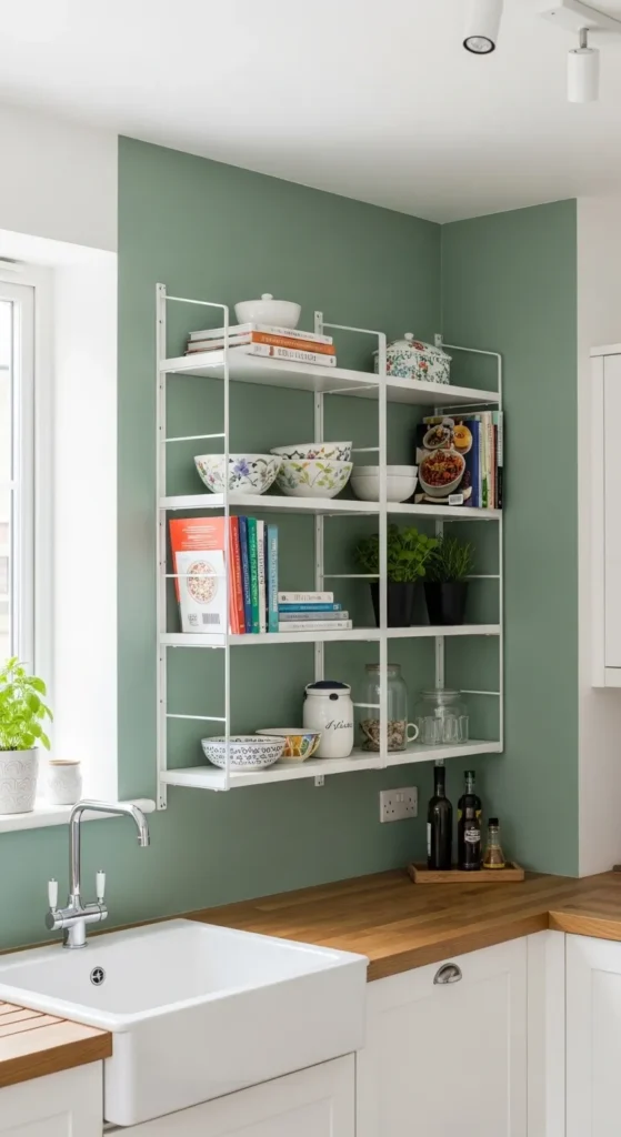 Sage Green and White Kitchen