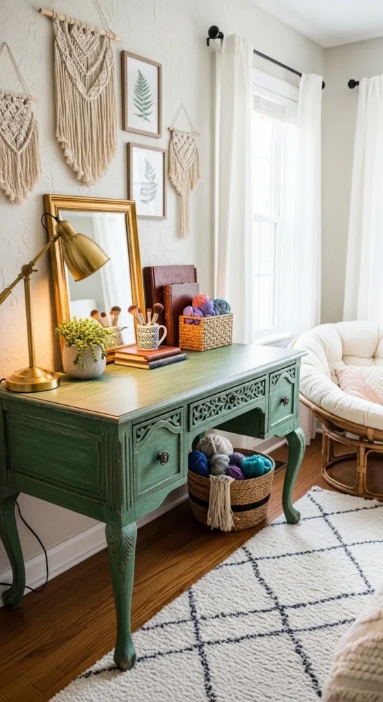 Emerald Green Boho Bedroom Ideas