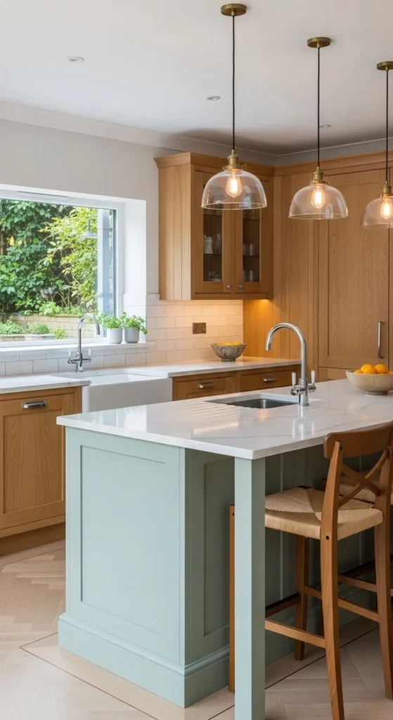 Sage Green and Wood Kitchen