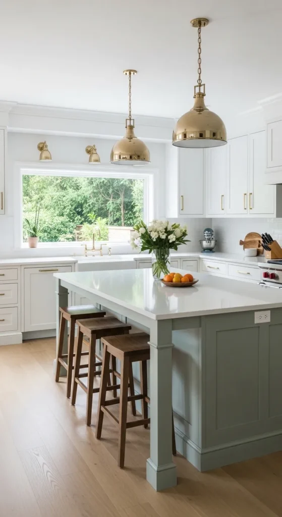 Sage Green and White Kitchen