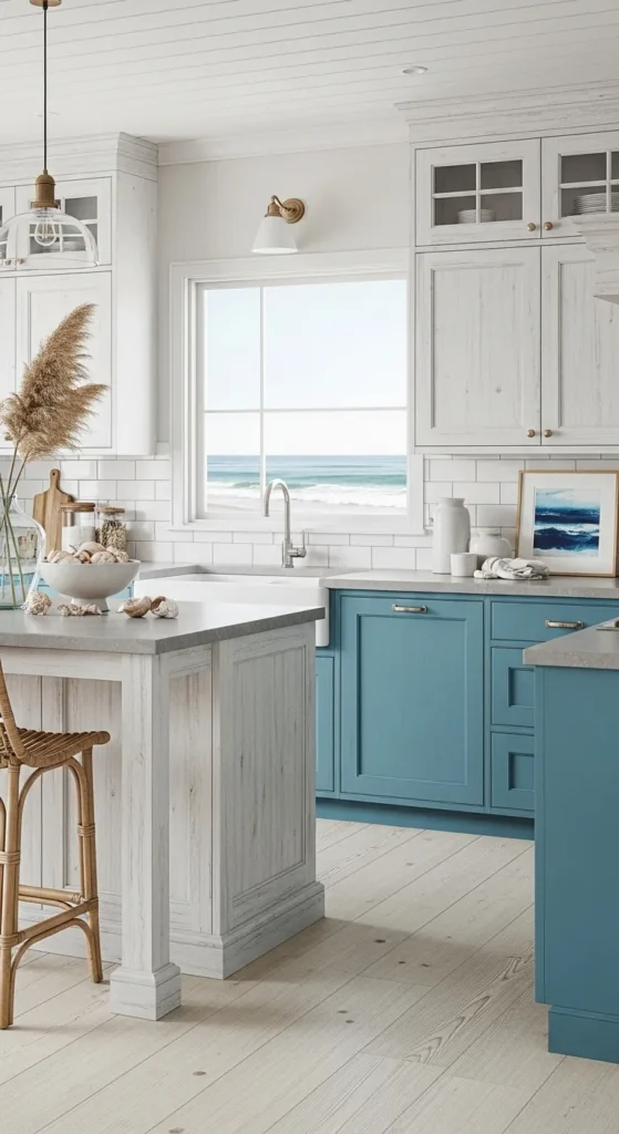 Kitchen with Blue Cabinets