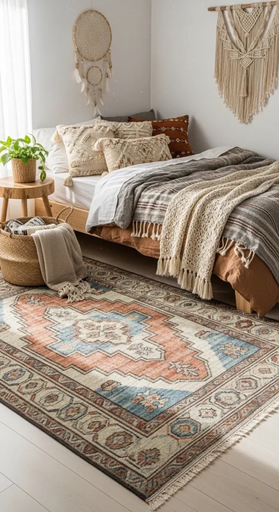 Boho Style Bedroom Rugs