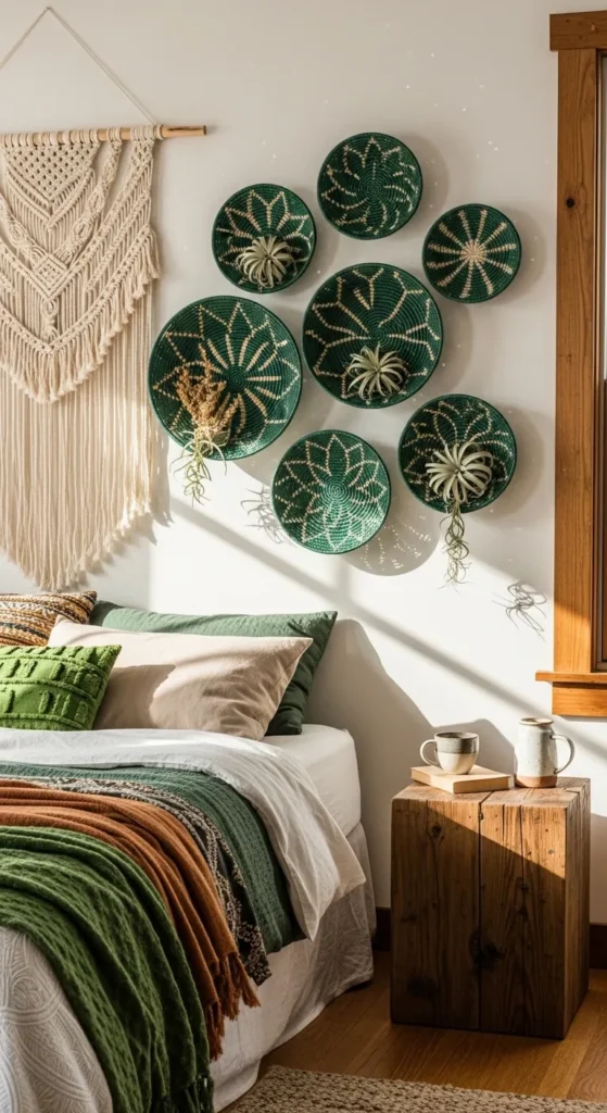 Emerald Green Boho Bedroom Ideas