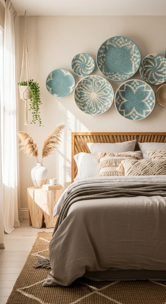 Light Blue Boho Bedroom Decor