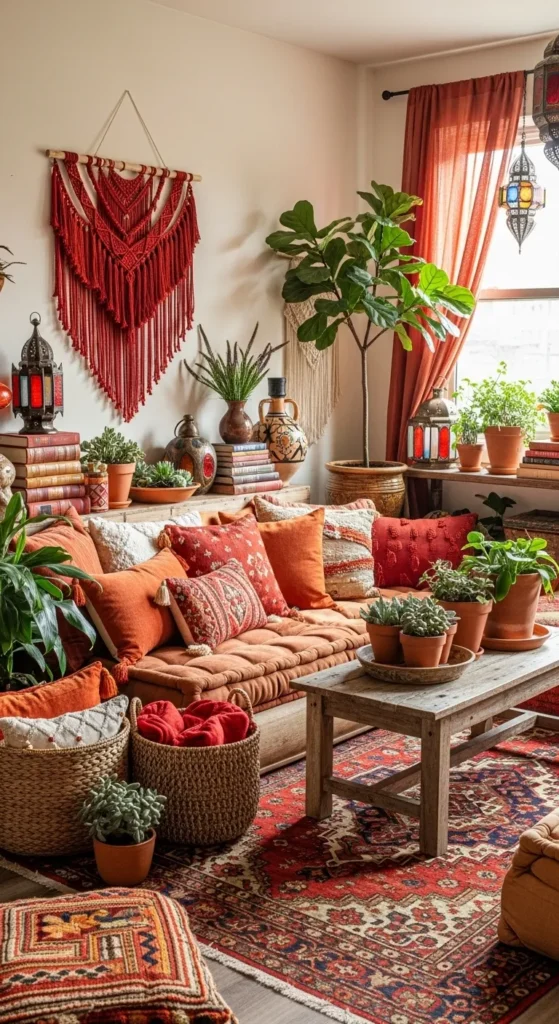 Colorful Boho Living Rooms