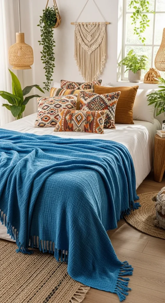 Blue Boho Bedroom Ideas