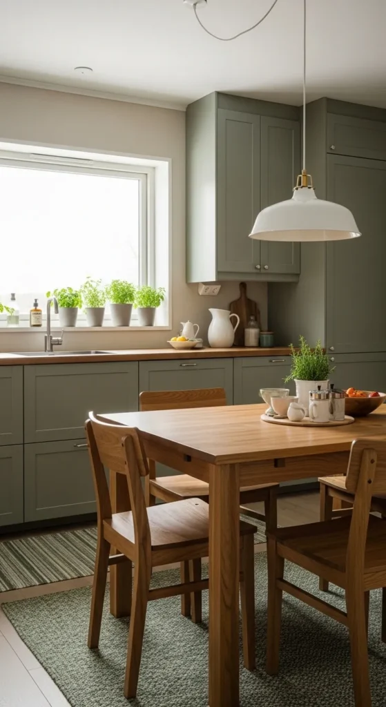 Sage Green and Wood Kitchen