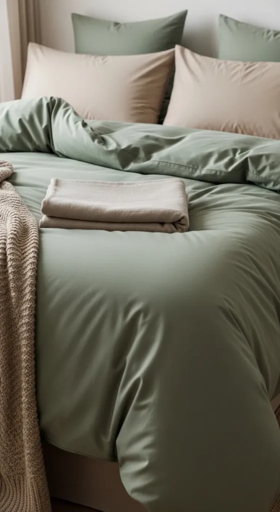 Sage Green Beige Bedroom