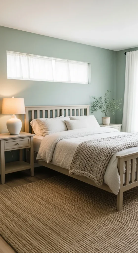 Sage Green Beige Bedroom