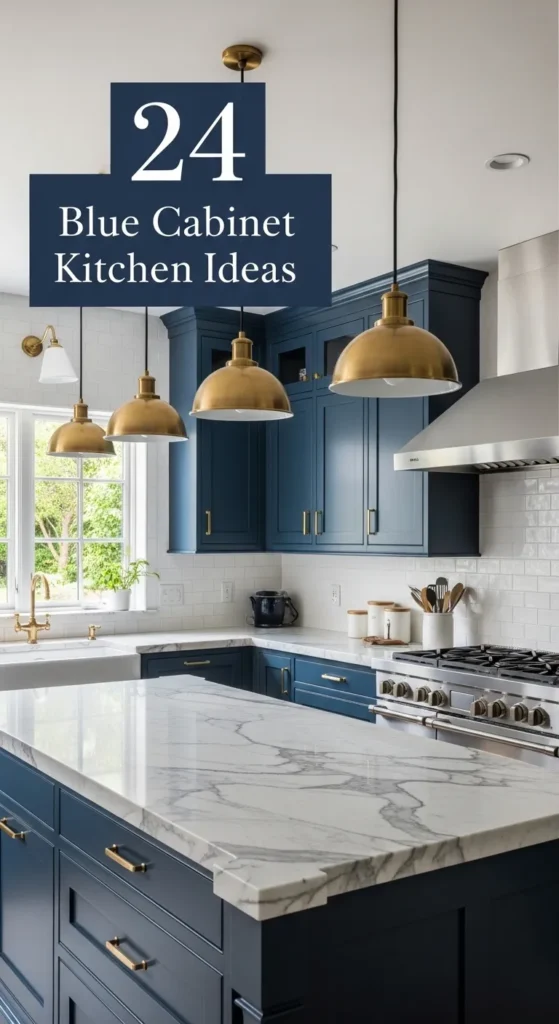 Kitchen with Blue Cabinets