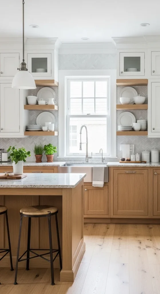 White and Wood Kitchen Styles