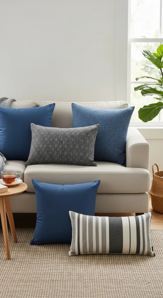 Black and Blue Living Room