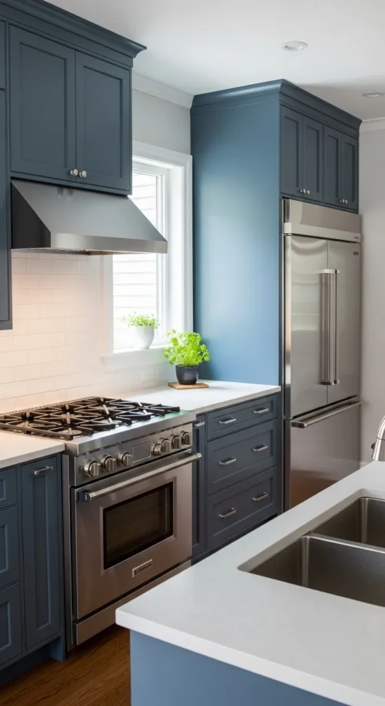 Kitchen with Blue Cabinets