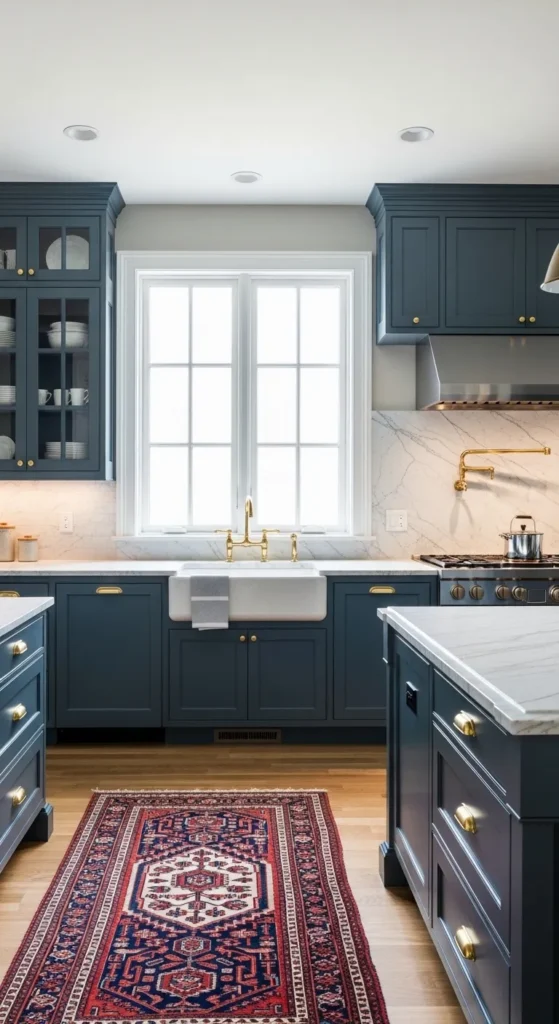 Kitchen with Blue Cabinets