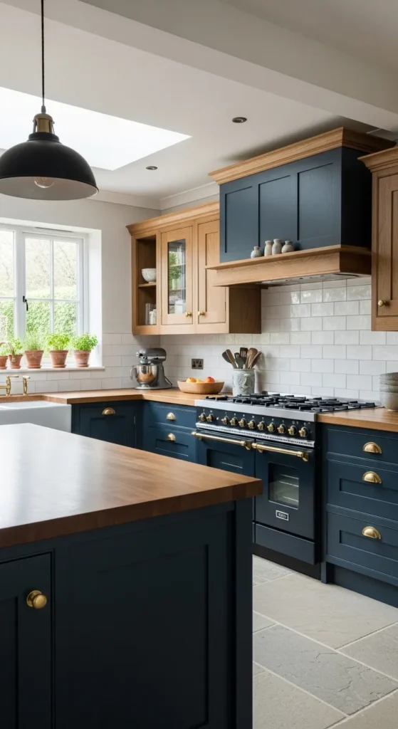 Kitchen with Blue Cabinets