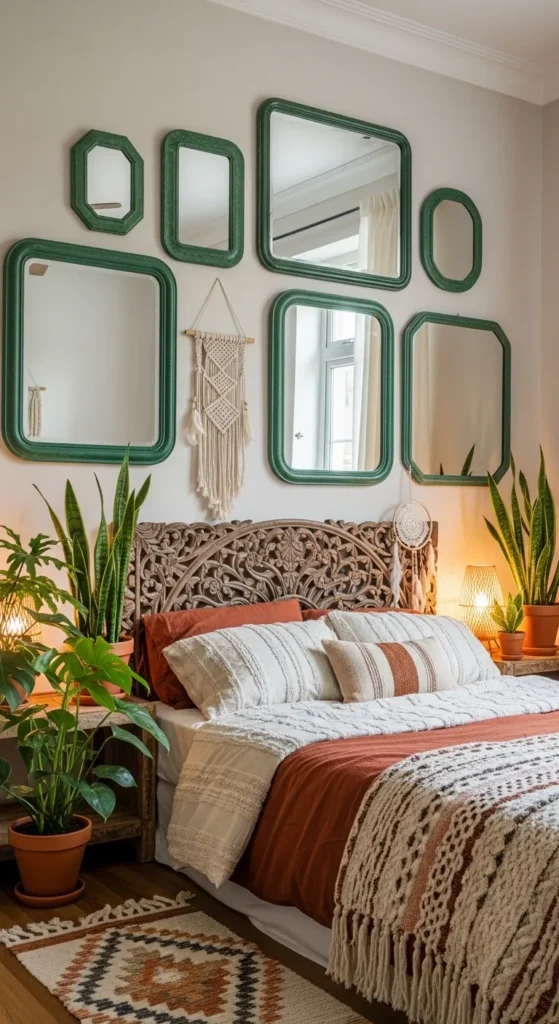 Emerald Green Boho Bedroom Ideas