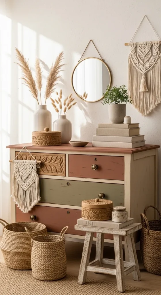 Decorate a Boho Dresser