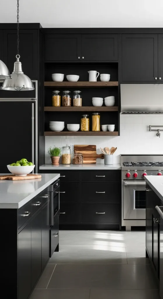 Black Kitchen Cabinets