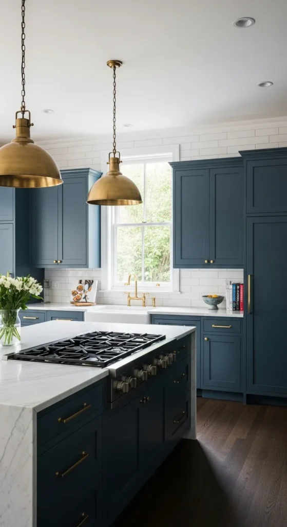 Kitchen with Blue Cabinets