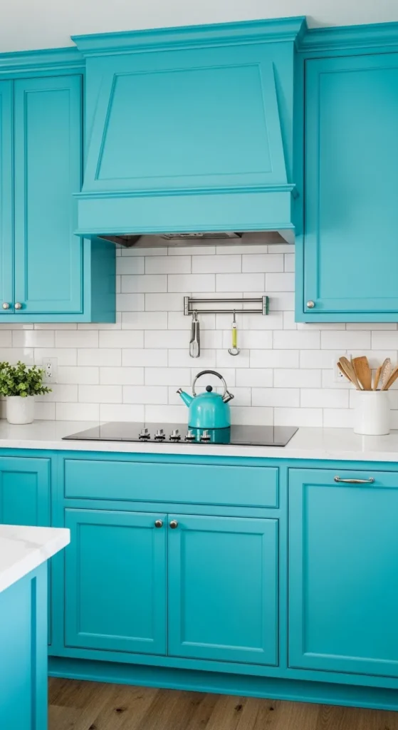 Kitchen with Blue Cabinets