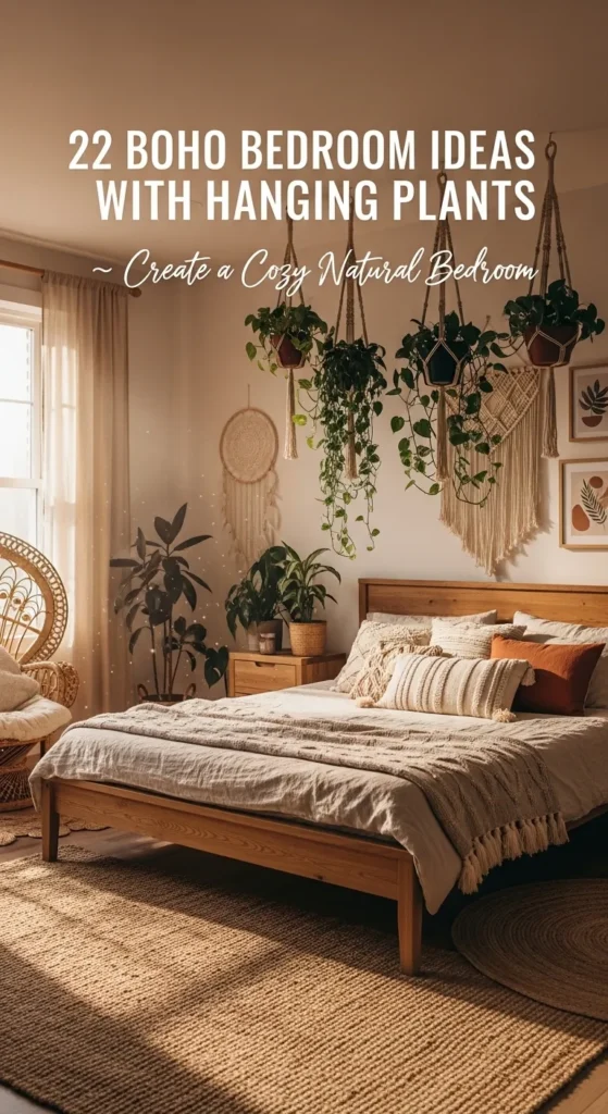 Boho Bedroom Ideas with Hanging Plants