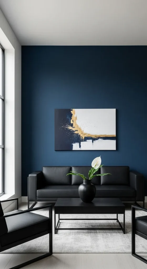 Black and Blue Living Room