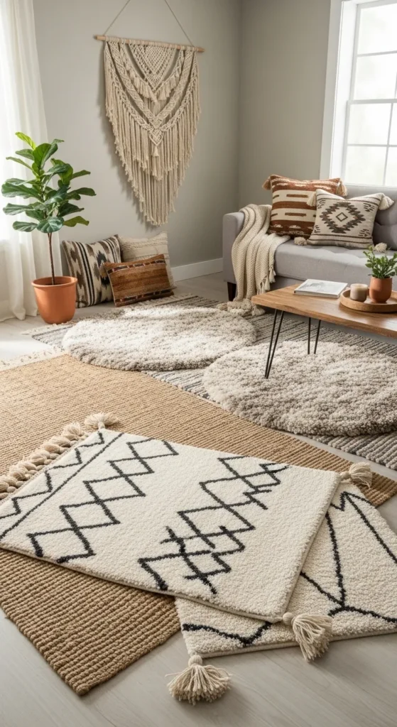 Colorful Boho Living Rooms