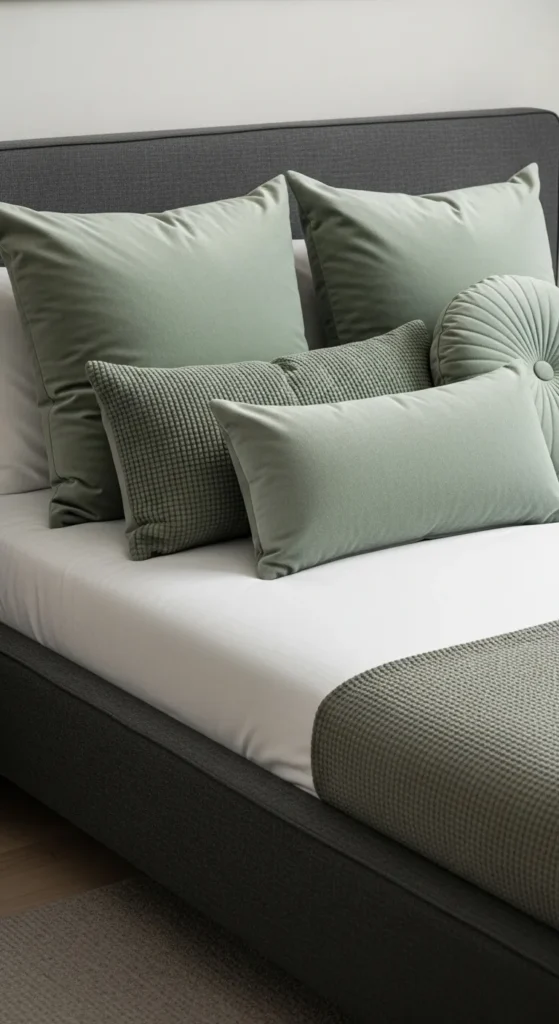 Sage Green and Grey Bedroom