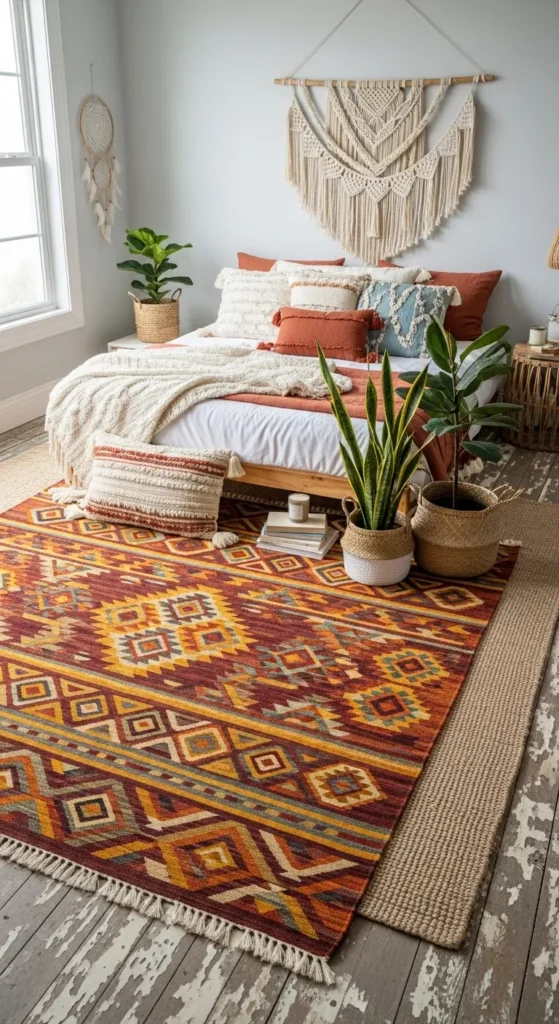 Boho Style Bedroom Rugs