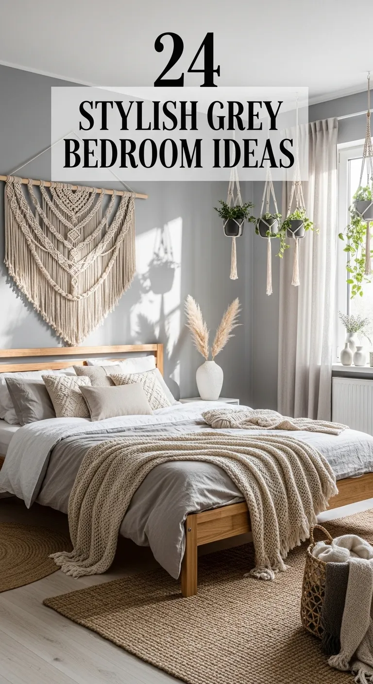 Grey Boho Bedroom Ideas