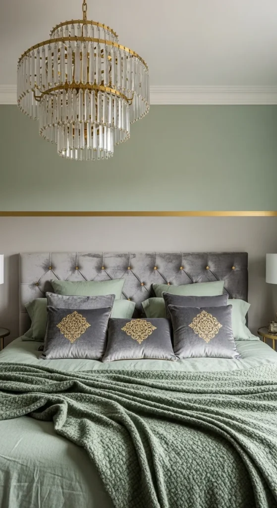 Sage Green and Grey Bedroom