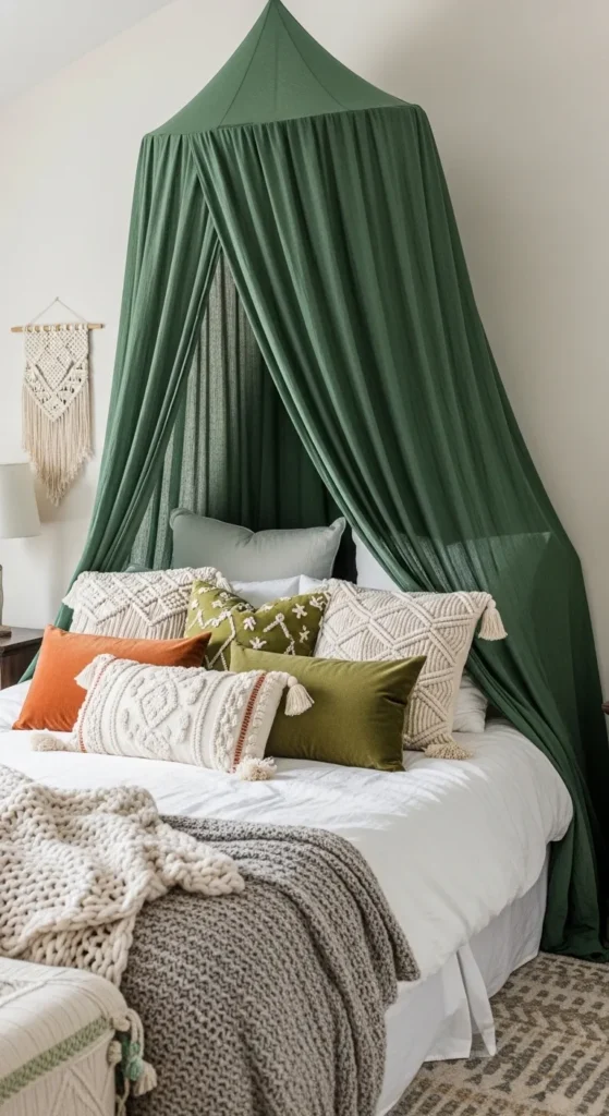 Emerald Green Boho Bedroom Ideas