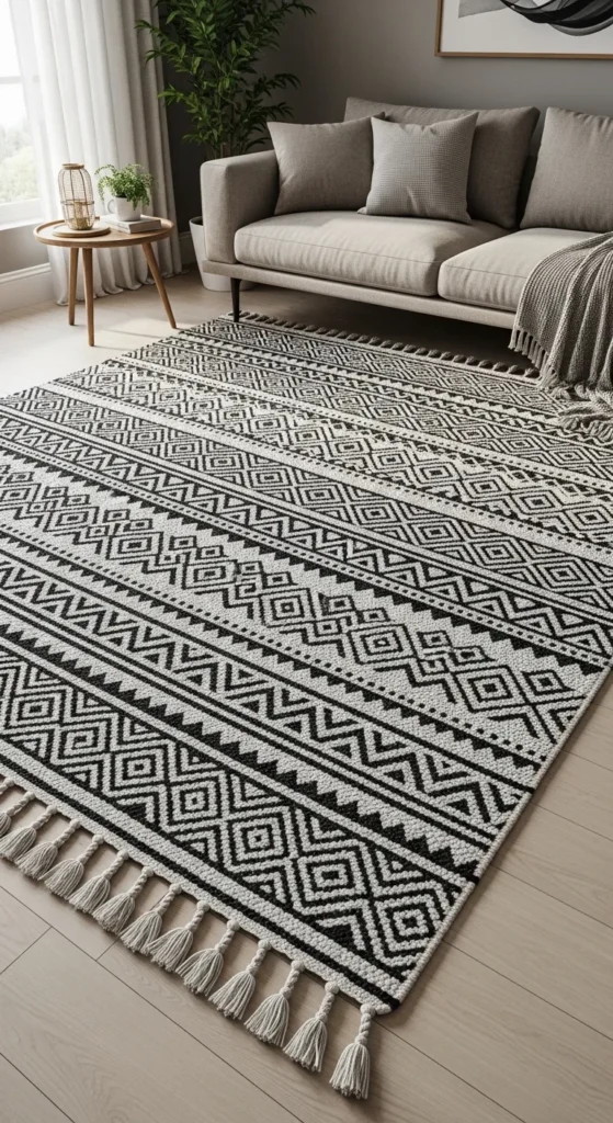 Black Boho Living Room