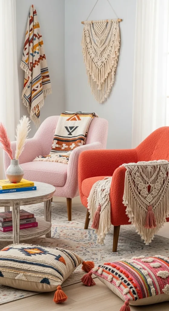 Colorful Boho Living Rooms